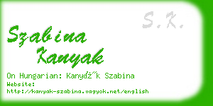 szabina kanyak business card